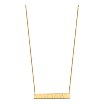14K Yellow Gold Personalized Bar Name Necklace – view 2