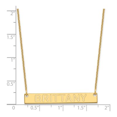 14K Yellow Gold Personalized Bar Name Necklace – view 3