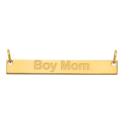 Gold-Plated Sterling Silver Personalized Large Bar Name Necklace