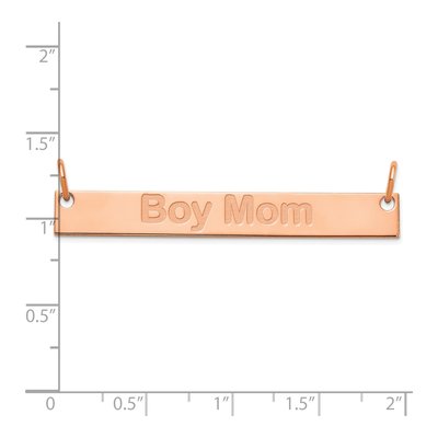 Rose Gold-Plated Sterling Silver Large Capitalized Arial Rounded Bar Necklace – view 2