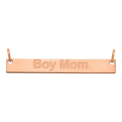 Rose Gold-Plated Sterling Silver Large Capitalized Arial Rounded Bar Necklace