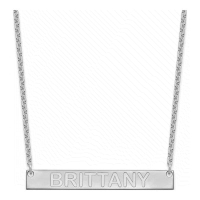 Sterling Silver Personalized Bar Name Necklace – view 2