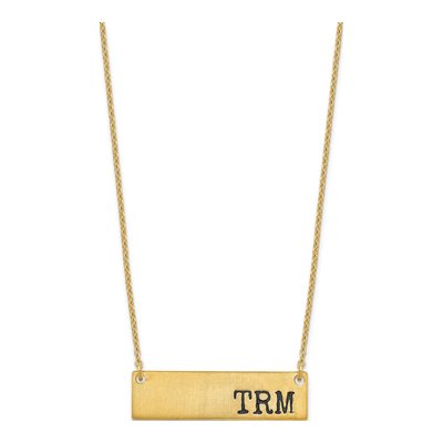 Gold-Plated Sterling Silver Personalized Initial Bar Necklace – view 2