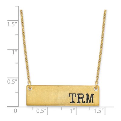 Gold-Plated Sterling Silver Personalized Initial Bar Necklace – view 3