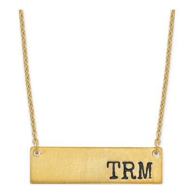 Gold-Plated Sterling Silver Personalized Initial Bar Necklace