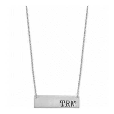 Sterling Silver Personalized Initial Bar Necklace – view 2