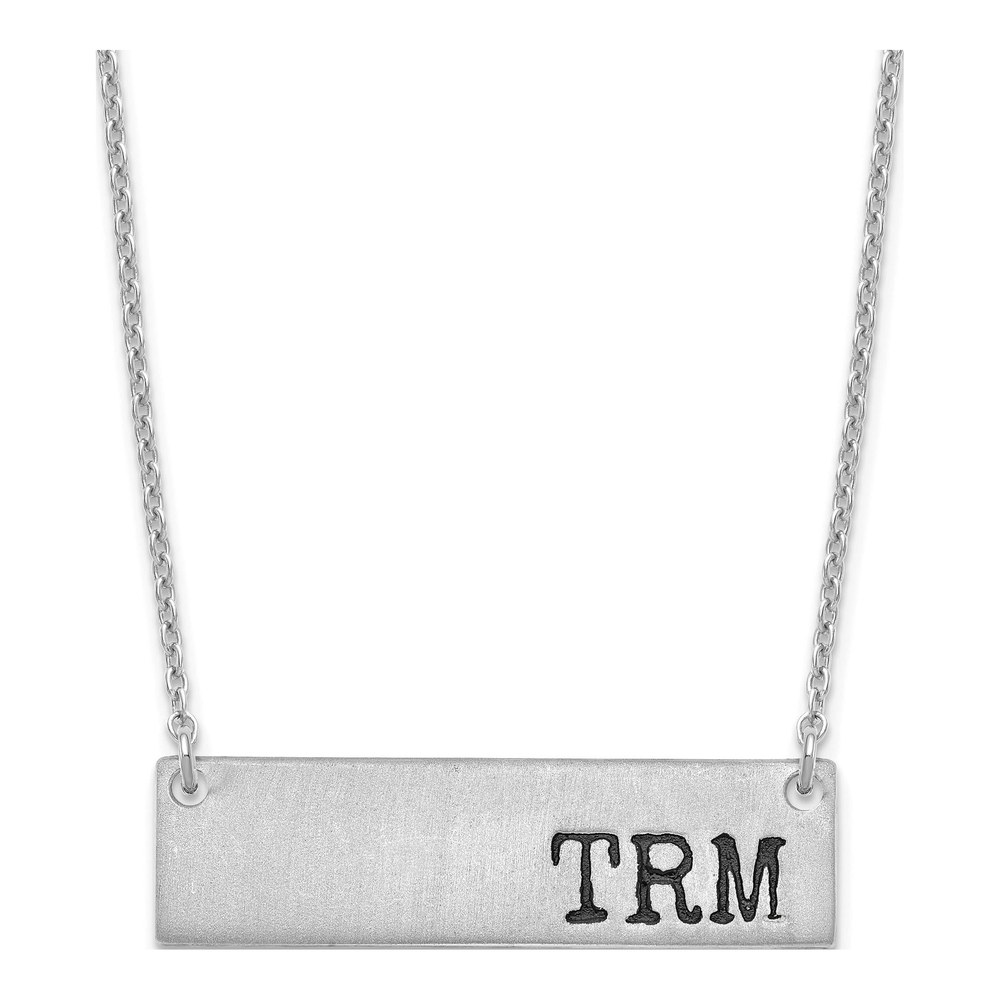 Sterling Silver Personalized Initial Bar Necklace