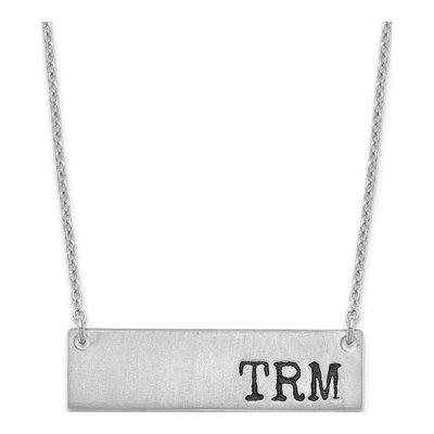 Sterling Silver Personalized Initial Bar Necklace