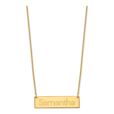 Gold-Plated Sterling Silver Personalized Name Bar Necklace – view 2