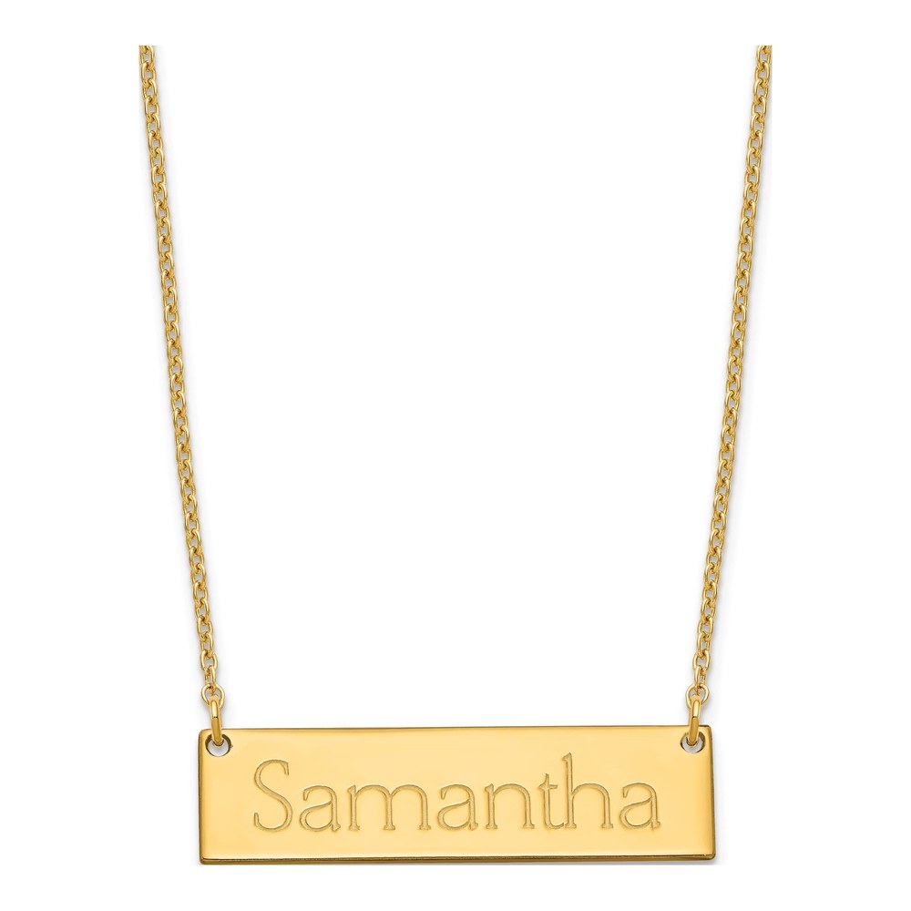Gold-Plated Sterling Silver Personalized Name Bar Necklace