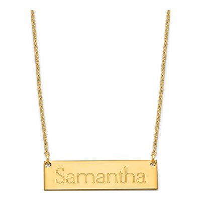Gold-Plated Sterling Silver Personalized Name Bar Necklace