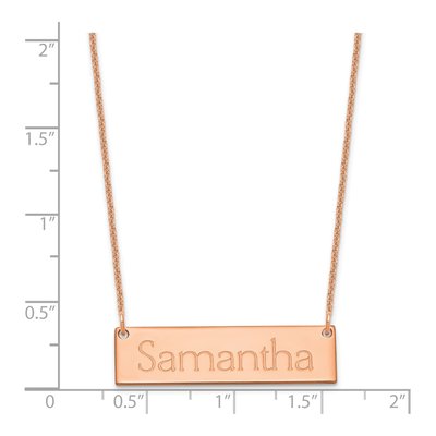 14K Rose Gold Small Name Bar Necklace – view 2