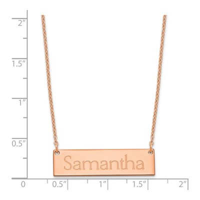 Rose Gold-Plated Sterling Silver Personalized Name Bar Necklace – view 2