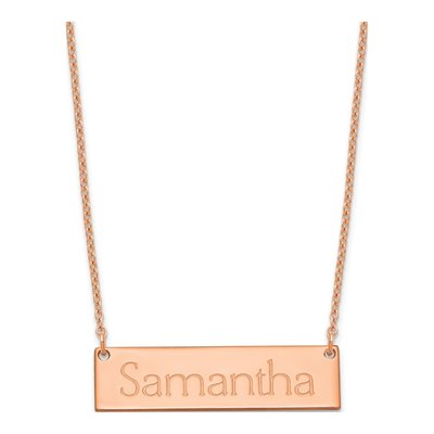 Rose Gold-Plated Sterling Silver Personalized Name Bar Necklace