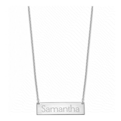 Sterling Silver Personalized Name Bar Necklace – view 2