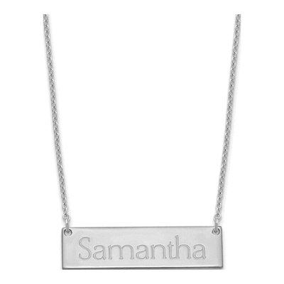 Sterling Silver Personalized Name Bar Necklace