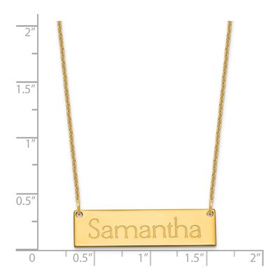 14K Yellow Gold Personalized Name Bar Necklace – view 3