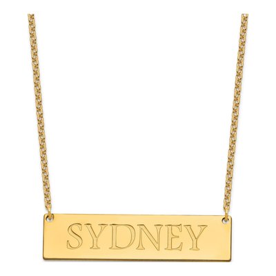 Gold-Plated Sterling Silver Personalized Large Name Bar Necklace – view 2