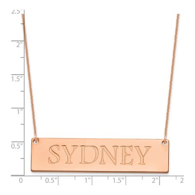 14K Rose Gold Large Personalized Name Bar Necklace – view 2