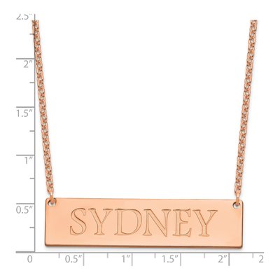 Rose Gold-Plated Sterling Silver Personalized Name Bar Necklace – view 2