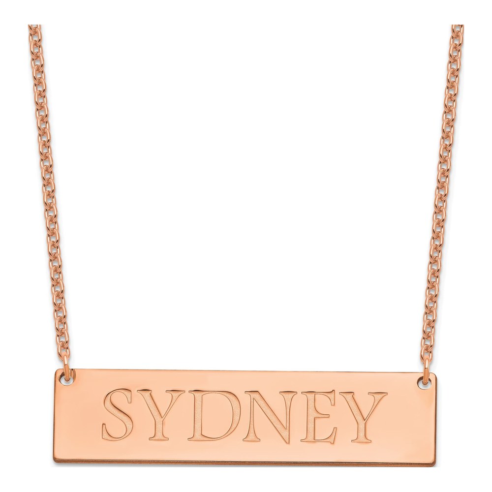 Rose Gold-Plated Sterling Silver Personalized Name Bar Necklace