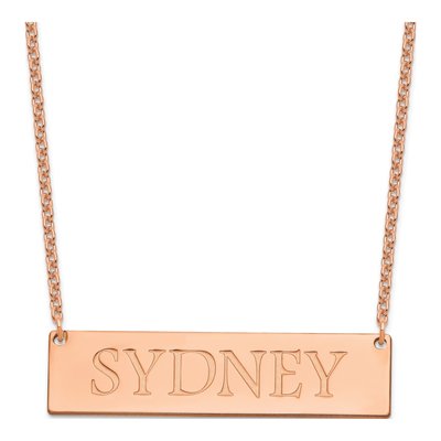 Rose Gold-Plated Sterling Silver Personalized Name Bar Necklace