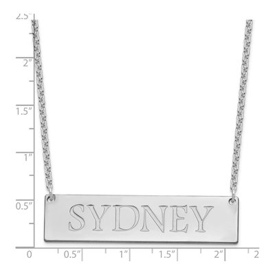 Sterling Silver Large Personalized Name Bar Necklace – view 3