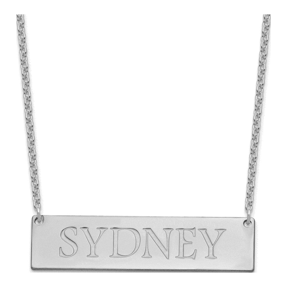 Sterling Silver Large Personalized Name Bar Necklace