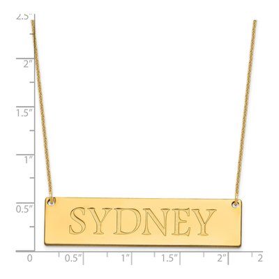 14K Yellow Gold Large Personalized Name Bar Necklace – view 3