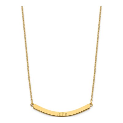 Gold-Plated Sterling Silver Personalized Curved Bar Necklace – view 2
