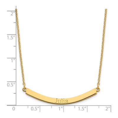 Gold-Plated Sterling Silver Personalized Curved Bar Necklace – view 3