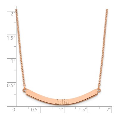Rose Gold-Plated Sterling Silver Personalized Curved Bar Necklace – view 2