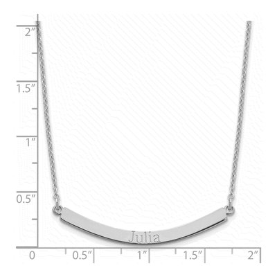 Sterling Silver Personalized Curved Bar Necklace – view 3