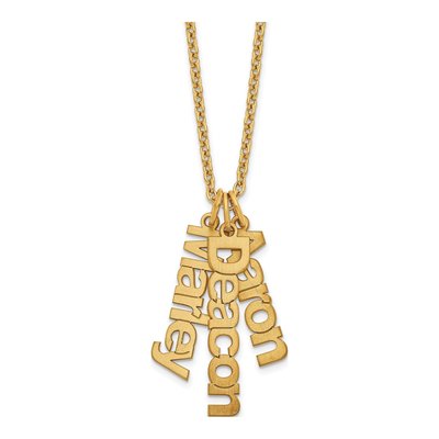 Gold-Plated Sterling Silver Personalized 3-Name Necklace