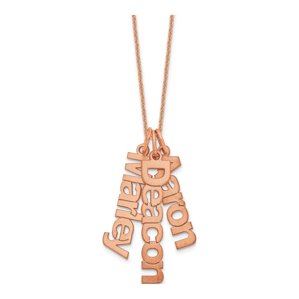 14K Rose Gold 3-Name Charm Necklace, 18 in