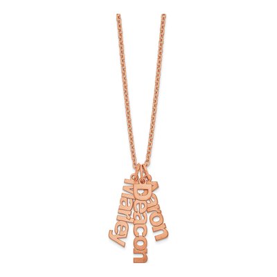 Rose Gold-Plated Sterling Silver Personalized 3-Name Necklace – view 2
