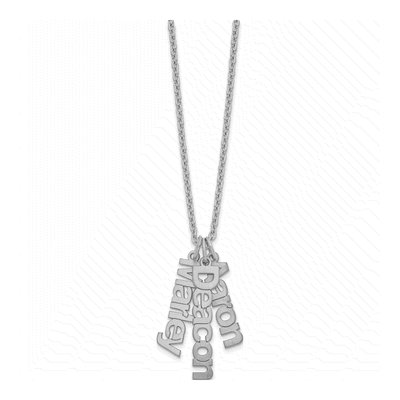 Sterling Silver Personalized 3-Name Necklace – view 2