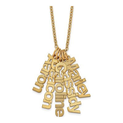 Gold-Plated Sterling Silver Personalized 5-Name Necklace