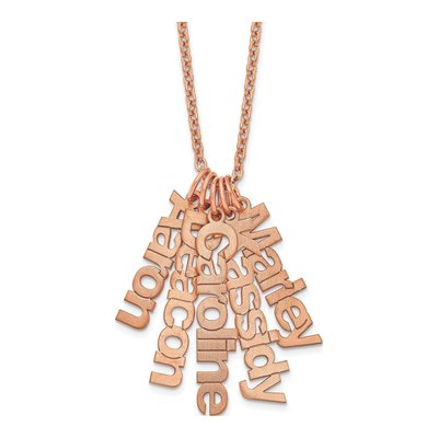 Rose Gold-Plated Sterling Silver Personalized 5-Name Necklace
