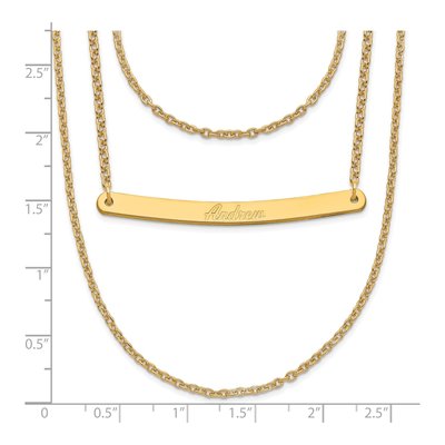 Gold-Plated Sterling Silver Personalized 3-Chain Bar Necklace – view 3