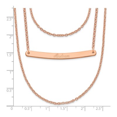 Rose Gold-Plated Sterling Silver Personalized Bar Necklace – view 2