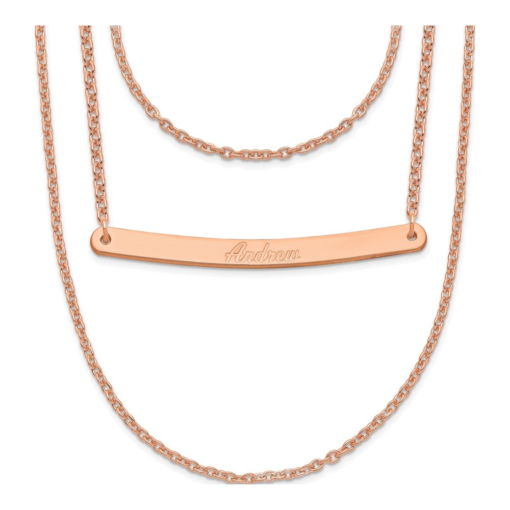 Rose Gold-Plated Sterling Silver Personalized Bar Necklace