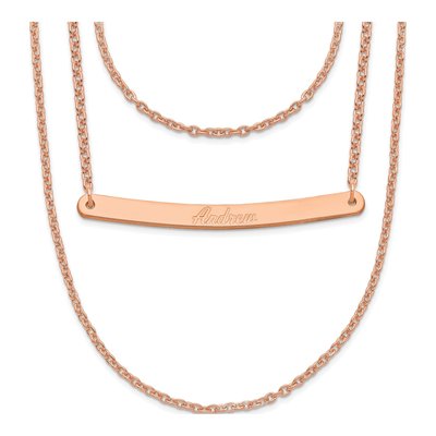 Rose Gold-Plated Sterling Silver Personalized Bar Necklace
