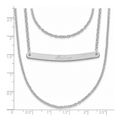 Sterling Silver 3-Chain Bar Necklace – view 3