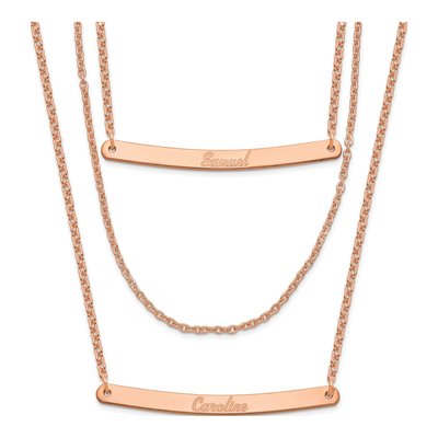 Rose Gold-Plated Sterling Silver Personalized Bar Necklace – view 2