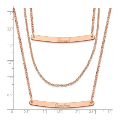 Rose Gold-Plated Sterling Silver Personalized Bar Necklace – view 3