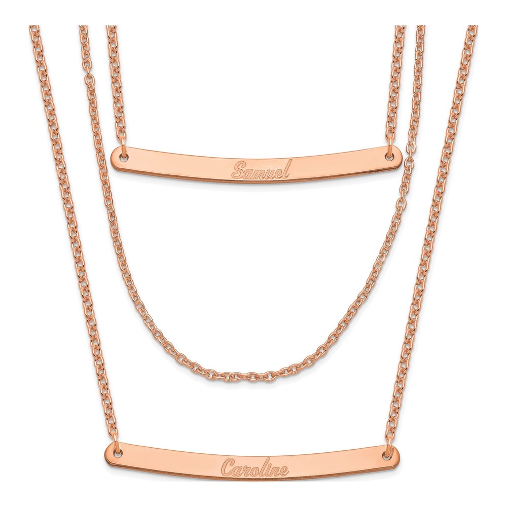 Rose Gold-Plated Sterling Silver Personalized Bar Necklace