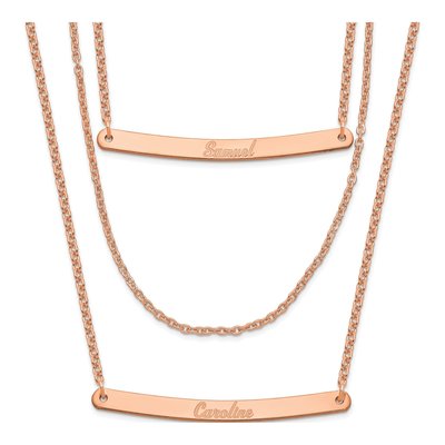 Rose Gold-Plated Sterling Silver Personalized Bar Necklace
