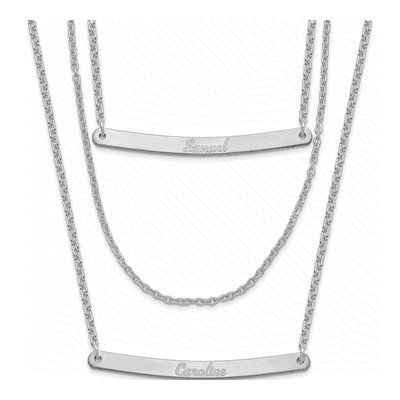 Sterling Silver 3-Chain Two Bar Necklace – view 2