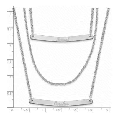 Sterling Silver 3-Chain Two Bar Necklace – view 3